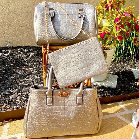 NEW METALLIC 3 PIECE MATCHING SET - Picture 1 of 13